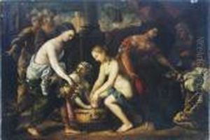 The Bath Of Diana by Luca Giordano