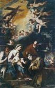 Sacra Famiglia Con Sant""""antonio Da Padova E Angeli