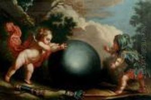 Amor Und Schalk Mit Der Weltkugel