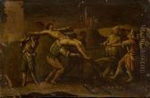 Cristo Sollevato Con La Croce by Luca Giordano
