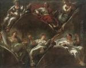 Six Allegorical Figures 
Representing Innocence, Fecundity,humility, Constancy, Chastity And 
Vigilance: A Modello