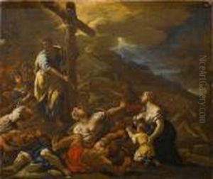 The Judgement Of Solomon; And The Brazenserpent by Luca Giordano
