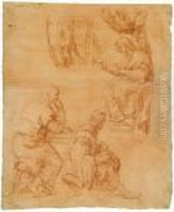 : Studies For Christ Among The Doctors by Luca Giordano