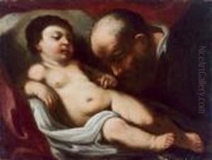 Ges? Bambino Con San Giuseppe by Luca Giordano