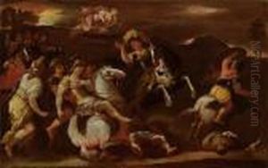 Scena Con Cavalieri by Luca Giordano