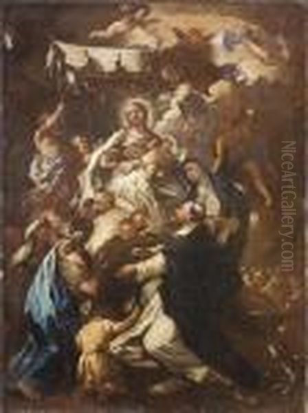 La Vergine Condotta In Cielo
Dagli Angeli Offre Il Rosario Ai Santidomenico E Caterina Da Siena - view 1