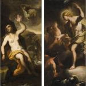 Perseus And Andromeda; Apollo In Vulcan's Forge by Luca Giordano