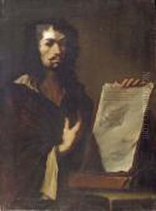 Autoritratto Nelle Veste Di Cartesio by Luca Giordano