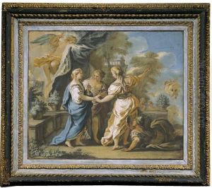 Le Sorelle Danno A Psyche Lampada E Spada by Luca Giordano