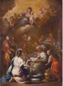 The Birth Of The Virgin by Luca Giordano
