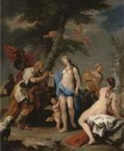 The Judgement Of Paris by Luca Giordano