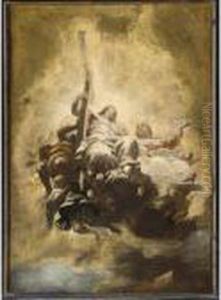 Cristo Risorto Con La Croce by Luca Giordano