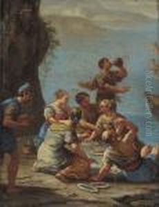 Figures On A Shore Eating Pasta And Drinking Wine Figures On A Shore Eating Pasta And Drinking Wine