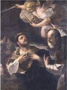 The Prophet Gad Offering King
David The Choice Of Three Punishments: Famine, Civil War Or Plague by Luca Giordano