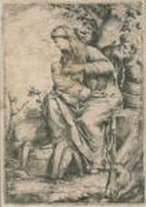 Rest On The Flight Into Egypt (b. 2; Tib 4717.002) by Luca Giordano