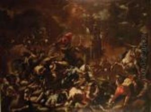 La Battaglia Di Ponte Milvio by Luca Giordano