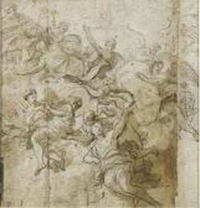 God-the-father With Angels by Luca Giordano