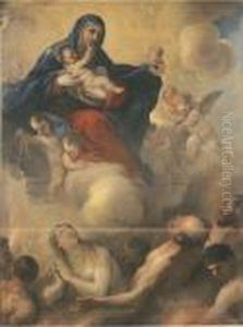 The Madonna And Child With Souls In Purgatory by Luca Giordano