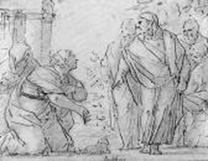 Christ And The Woman Taken In Adultery; And The Adoration Of Themagi by Luca Giordano
