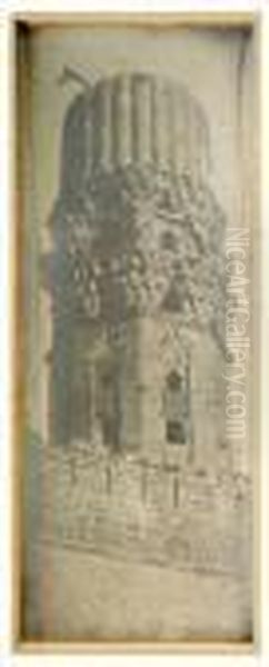 Kaire. 1843. Gama El Hakem. Minaret - view 1
