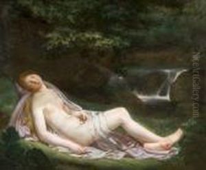 Nymphe Endormie Dans Une Foret by Anne-Louis Girodet de Roucy-Triosson