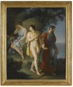 A Classical Scene With A Youth 
Being Led Away From A Young Nymph By His Father, Possibly Pyramus Being 
Lead Away From Thisbe by Anne-Louis Girodet de Roucy-Triosson