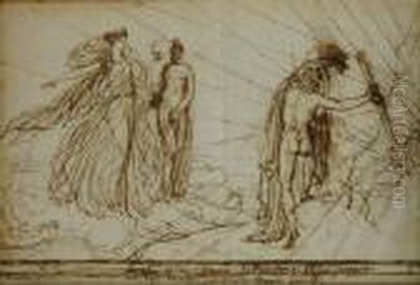 Anne Louis Girodet De Roussy-trioson French, -juno Instructing Aeolus - view 1