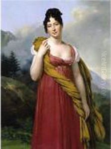 Portrait Of Laetitia Boyer, Marquise De Lagrange by Anne-Louis Girodet de Roucy-Triosson