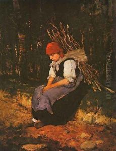 Woman Carrying Faggots (Rozsehordo no) 1873 by Mihaly Munkacsy