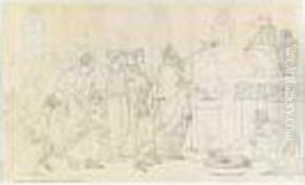 A Scene Of Sacrifice To An Egyptian God - view 1
