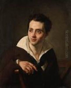 Portrait Of A Young Man, Half-length Seated, In A White Shirt And Brown Coat by Anne-Louis Girodet de Roucy-Triosson