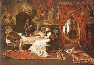 Paris Interior (Parizsi szobabelso) 1877 by Mihaly Munkacsy