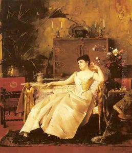 A Portrait of the Princess Soutzo by Mihaly Munkacsy