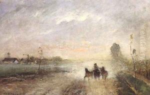 Dusty Country Road I 1874 by Mihaly Munkacsy