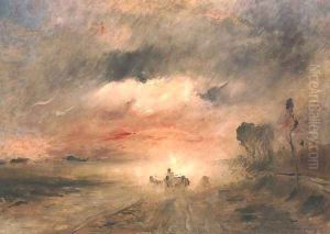 Dusty Country Road II 1883 by Mihaly Munkacsy
