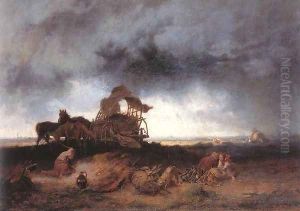 Storm at the Puszta 1867 by Mihaly Munkacsy
