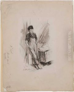 Boy Leaning Against A Wall by William Glackens