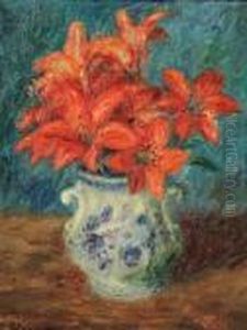 Still Life With Orange Lilies, by William Glackens