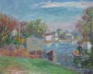 Canal At Bayshore by William Glackens