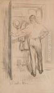 Man Looking In A Closet by William Glackens