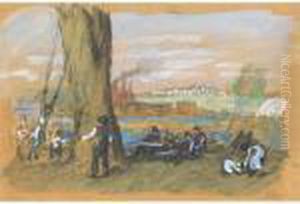 Park Near Factory (park Scene On The Delaware) by William Glackens