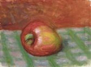 Apple On A Checkered Cloth by William Glackens