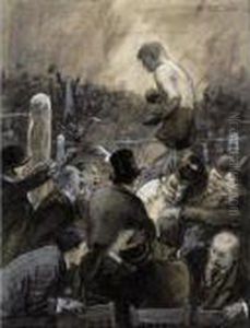O'rourke Tried To Climb Through
The Ropes, But Was Pulled Back And Thrown On The Floor" (the Boxing
Match) by William Glackens