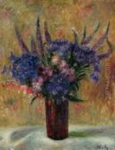Blue Flowers With Bleeding Heart Blue Flowers With Bleeding Heart
