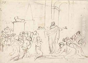 Joseph and his Brethren in Egypt (Genesis XXXVII) by Pier Francesco Mola