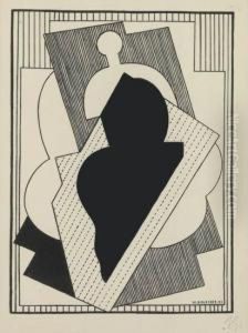 Composition Cubiste (centre Noir) by Albert Gleizes