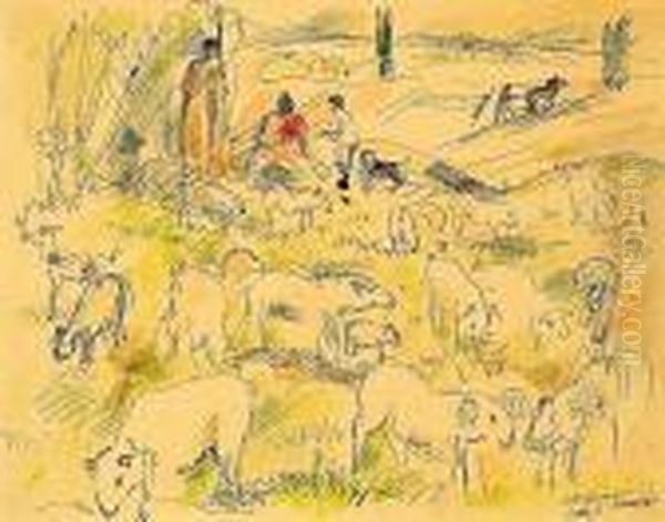 Bergers Gardant Des Moutons - view 1