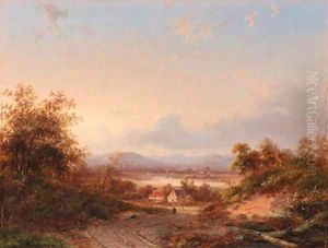 An extensive landscape at dusk