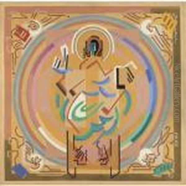 Matiere Et Lumiere Or Le Christ Au Tetramorphe - view 1