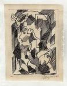 Visage Cubiste De Profil, Vers 1950. by Albert Gleizes